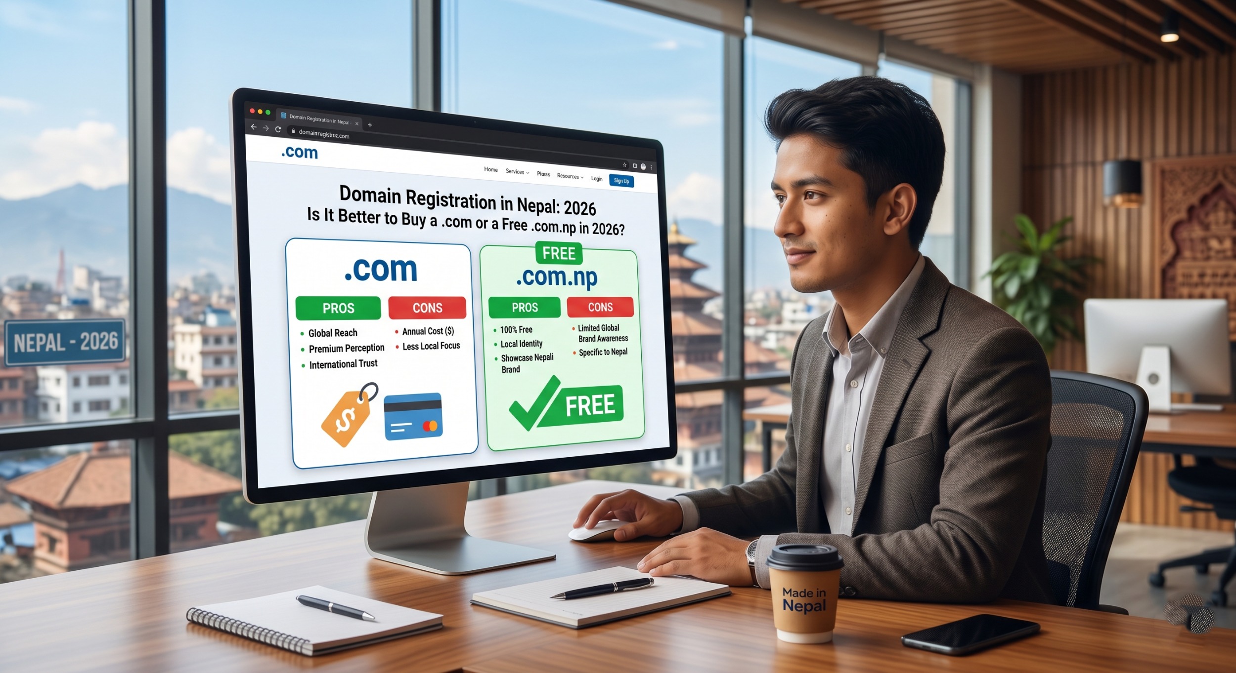 Guide: Domain Registration in Nepal: Is It Better to Buy a .com or a Free .com.np in 2026?